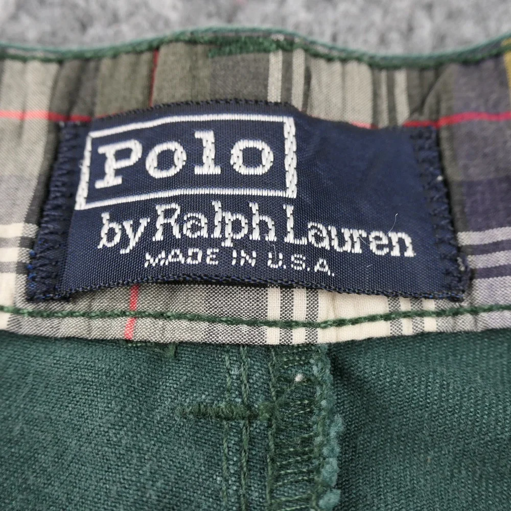 Vintage 90s Polo Ralph Lauren Golf Pants Mens 36x30 Green Pleated Chino USA Made